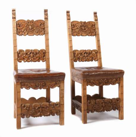 Paar Barock-Stühle mit Maskarons 18. Jahrhundert - Foto 1