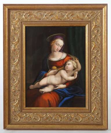 Bildplatte ''Madonna Bridgewater'' Nach dem gleichnamigen Gemälde ''Madonna Bridgewater'' von Raffael (1483-1520) um 1507. Platte deutsch - Foto 2