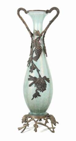 Vase mit Metallmontur Böhmen - Foto 1