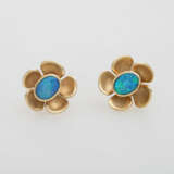 Paar Ohrstecker "Blüten" mit Opalen - photo 1