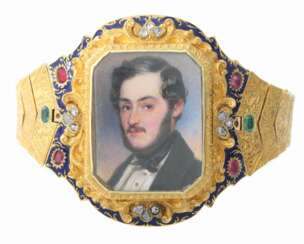 Seltenes Historismus-Armband mit Miniatur um 1845/50