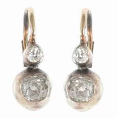 Paar Diamant-Ohrhänger 2. Hälfte 20. Jahrhundert