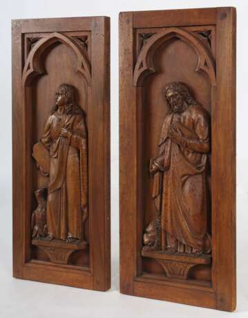 Bildschnitzer des 19./20. Jahrhundert Zwei Heiligendarstellungen: ''Hl. Markus'' und ''Hl. Johannes'' - Foto 2