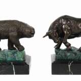 Bildhauer des 20. Jahrhundert Tierpaar ''Bulle und Bär'' - Foto 1