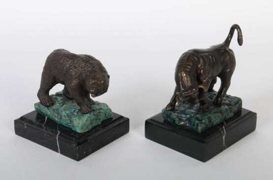 Bildhauer des 20. Jahrhundert Tierpaar ''Bulle und Bär'' - Foto 2