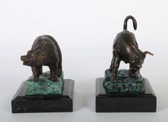 Bildhauer des 20. Jahrhundert Tierpaar ''Bulle und Bär'' - Foto 3