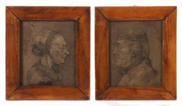 Maler des 18. Jahrhundert Paar Portraits: ''Sybille Schleicher geb. Heimedinger'' und ''Johann Christof Schleicher''