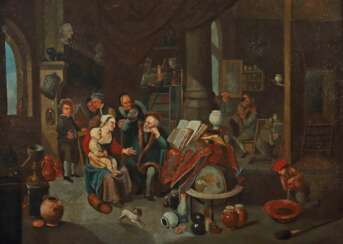 Niederländischer Maler des 18./19. Jahrhundert ''In der Werkstatt des Alchemisten''