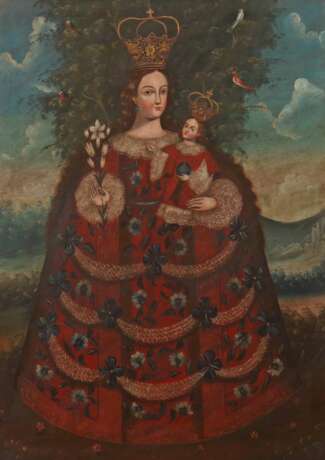 Sakralmaler des 18./19. Jahrhundert wohl Spanien. ''Maria mit Kind-Virgen de los Remedios'' - photo 1