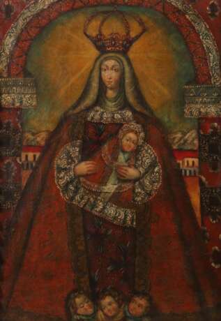 Sakralmaler des 18./19. Jahrhundert wohl Spanien. ''Madonna mit Kind'' - Foto 1