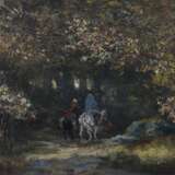 Maler des 19. Jahrhundert ''Reiter im Wald'' - Foto 1