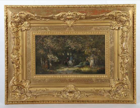 Maler des 19. Jahrhundert ''Reiter im Wald'' - Foto 2