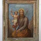 Maler des 19. Jahrhundert ''Gottvater mit dem Jesusknaben'' in den Wolken schwebend - фото 2