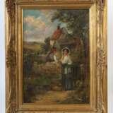 Maler des 19./20. Jahrhundert ''Bauernpaar vor Bauernkate'' - Foto 2