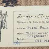 Funke, Bernd Essen 1902 - 1988 Heide/Holstein, Blumen-, Figuren- und Landschaftsmaler. ''Portrait eines mazedonischen Bergbauern'' - Foto 5