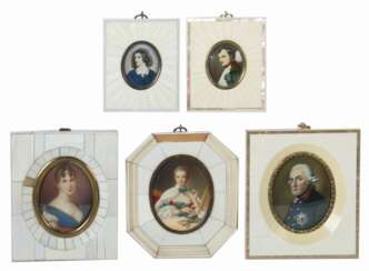 Miniaturmaler des 20. Jahrhundert Konvolut Portraits prominente Persönlichkeiten