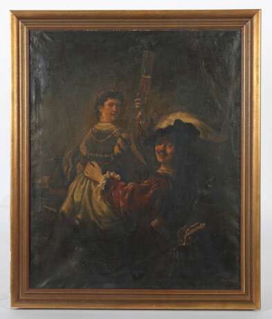 Maler/Kopist des 20. Jahrhundert ''Selbstbildnis mit Saskia im Gleichnis vom verlorenen Sohn'' - photo 2