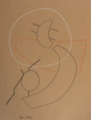Bauer, Herbert New York 1935 - 1986 Stuttgart, deutscher Grafiker und Maler. ''Abstrakte Linienkomposition''