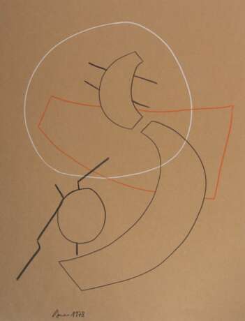Bauer, Herbert New York 1935 - 1986 Stuttgart, deutscher Grafiker und Maler. ''Abstrakte Linienkomposition'' - photo 1