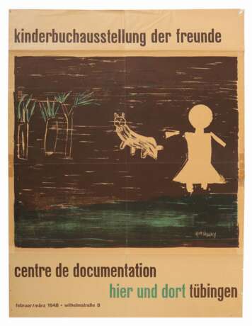 Grieshaber, HAP (Helmut Andreas Paul). Ausstellungsplakat: ''Kinderbuchausstellung der freunde; centre de documentation hier und dort Tübingen; Februar/März 1948'' - photo 2