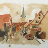 Schober, Peter Jakob Gschwend 1897 - 1983 Bad Bleiberg, deutscher Maler des Expressiven Realismus. ''Schwäbisches Dorf'' - photo 1