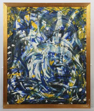 Maler des 20. Jahrhundert ''Abstrakte Komposition'' in Blau - photo 2
