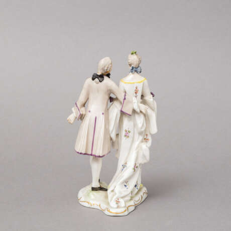 NYMPHENBURG Figurengruppe "Galantes Paar", 19. Jahrhundert - Foto 4