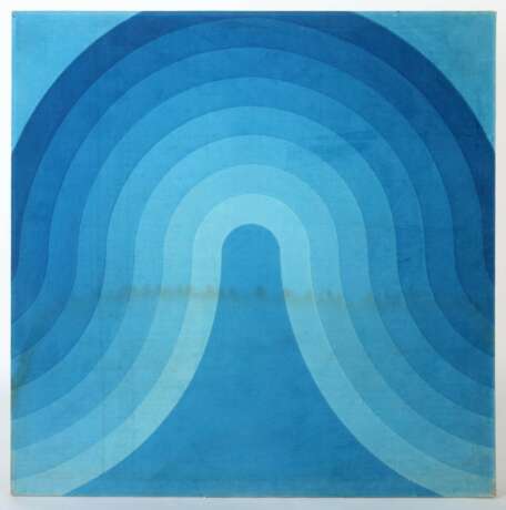 Panton, Verner Gamtofte 1926 - 1998 Kopenhagen. Stoffgrafik ''Welle'' in 8 Blautönen - Foto 2