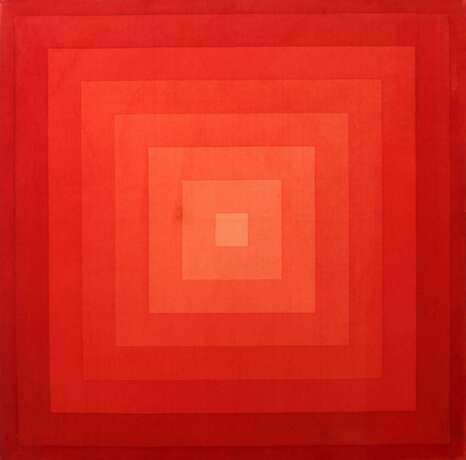 Panton, Verner Gamtofte 1926 - 1998 Kopenhagen. Stoffgrafik ''Quadrat'' in 8 Rot-Orangetönen abgestuft - photo 1