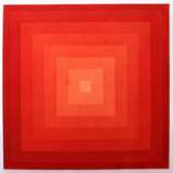 Panton, Verner Gamtofte 1926 - 1998 Kopenhagen. Stoffgrafik ''Quadrat'' in 8 Rot-Orangetönen abgestuft - Foto 2