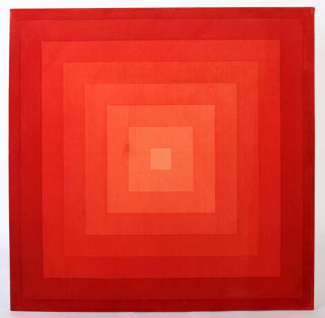 Panton, Verner Gamtofte 1926 - 1998 Kopenhagen. Stoffgrafik ''Quadrat'' in 8 Rot-Orangetönen abgestuft - photo 2