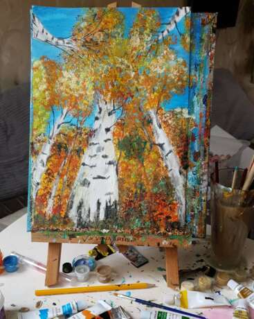Painting “Birch trees.”, Acrylic paint, 2020 - photo 2