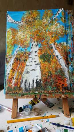 Painting “Birch trees.”, Acrylic paint, 2020 - photo 4