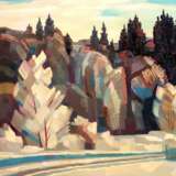 Зимняя сказка Leinwand auf dem Hilfsrahmen Ölfarbe Expressionismus Landschaftsmalerei 2003 - Foto 1