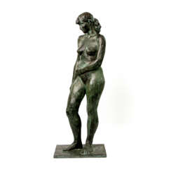 KIEWIET, BERT (Amsterdam 1918-2008 Mantinge, niederländischer Bildhauer), "Hilda", Bronze, grüntonig patiniert,