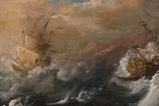 Altmeister 17. Jahrhundert: Zwei stürmische Küstenstücke - фото 2