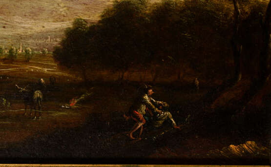 Landschaftsmaler 18. Jahrhundert: Landschaft mit Vieh und zwei sich prügelnden Männern - фото 2