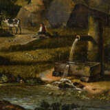 Barocker Maler 18. Jahrhundert: Holzfäller in hügeliger Landschaft nahe Ruine - фото 3