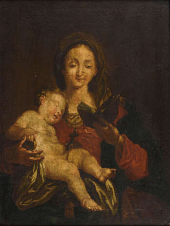 Altmeister 18. Jahrhundert: Lesende Maria mit dem Jesusknaben - Foto 1
