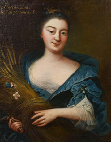 Französischer Maler - Frauenporträt mit Kornpuppe - Foto 1