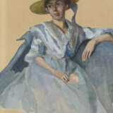 Deutscher Maler um 1900: Jugendstildame mit großem Hut - photo 1