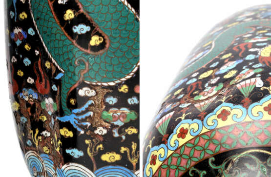 Paar Cloisonné-Vasen, CHINA, 20. Jahrhundert - фото 5