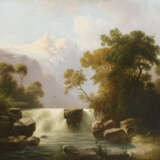 Landschaftsmaler Mitte 19. Jahrhundert: Wasserfall im Gebirge - Foto 1