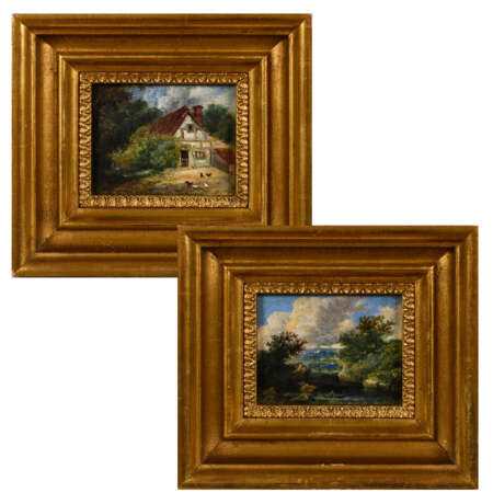 Landschaftsmaler 19. Jahrhundert: Zwei kleine Landschaften - photo 1