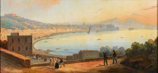 Italien um 1850: Die Bucht Neapel mit dem Vesuv - фото 1