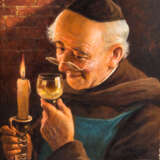 KRAUSS, Max (1902-?)), "Mönch mit Weinglas und Kerze im Keller", - Foto 1