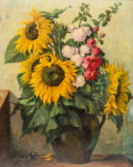 VAELTL, OTTO (1885-1977), "Sommerstrauß mit Sonnenblumen in Vase",