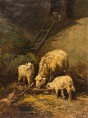SCHOUTEN, HENRY (Amsterdam 19. / 20. Jahrhundert), "Schafe im Stall",