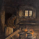 KOTSCHENREITER, G. HUGO (1854-1908), "Alte Frau am Herd in der Küche", - Foto 1