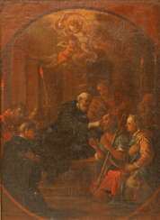 PAINTER of the 17th century. / 18. Century, "a Saint in a monk costume, a Blind healing", scene, after Tintoretto,